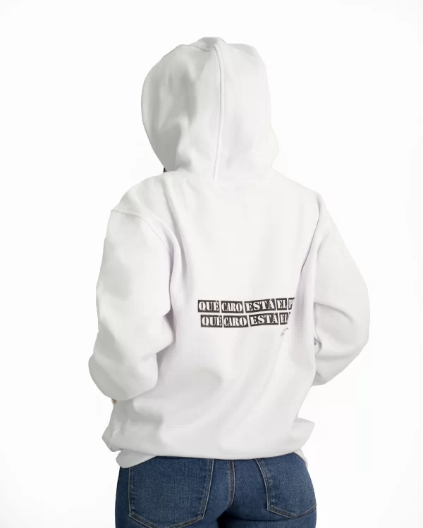 Hoodie polera para mujer BLANCO que caro está el peaje