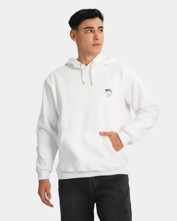 hoodie polera para hombre BLANCO frontal