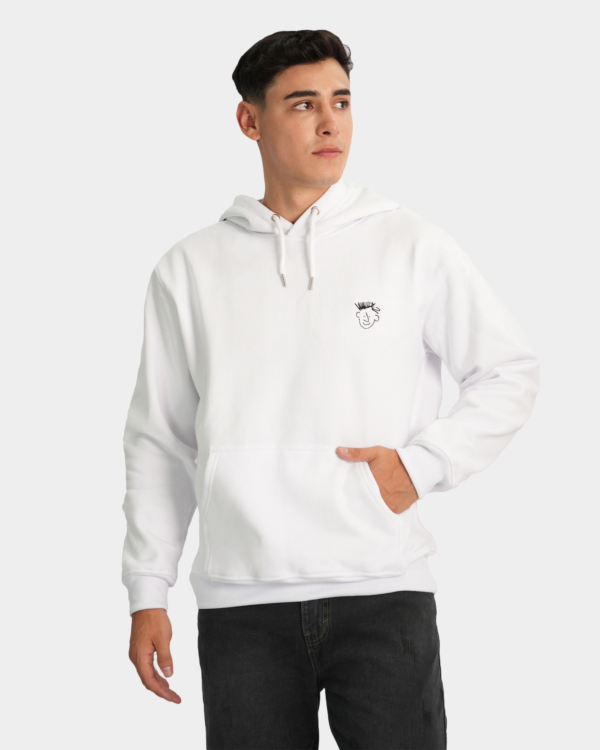 hoodie polera para hombre color blanco