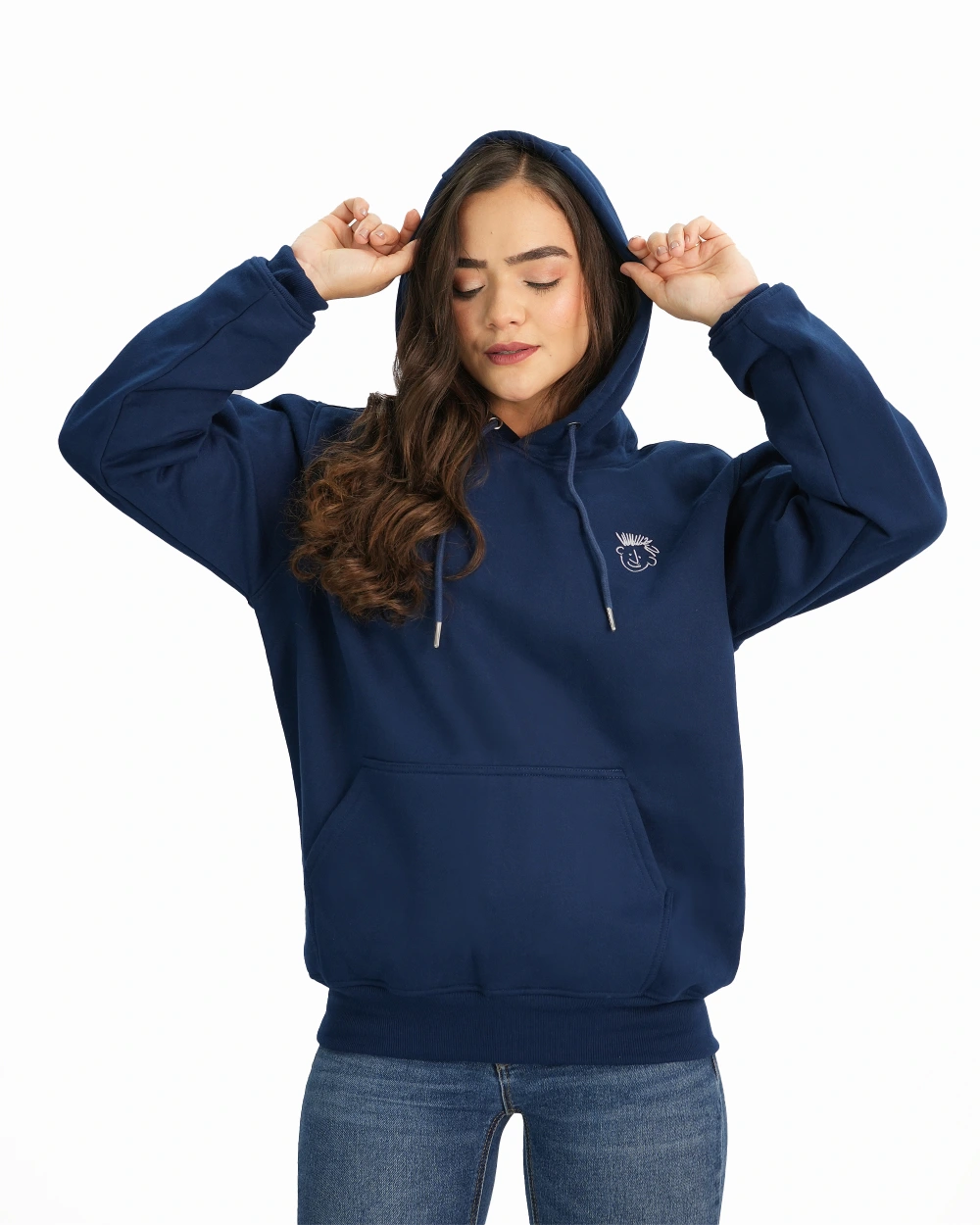 Hoodie Polera para mujer color azul oscuro – FEO STREETWEAR