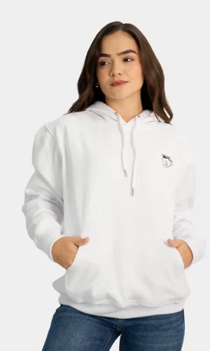 hoodie polera para mujer BLANCO frontal