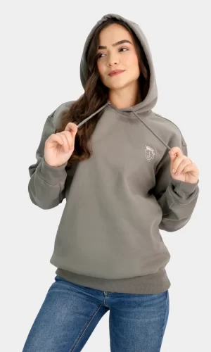 hoodie polera para mujer PLOMO frontal