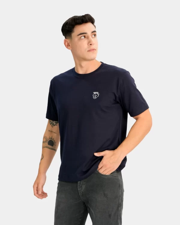 polo hombre color azul feo streetwear