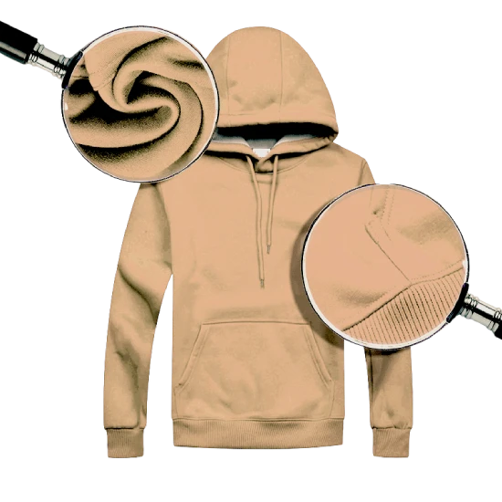 hoodie color beige con lupa